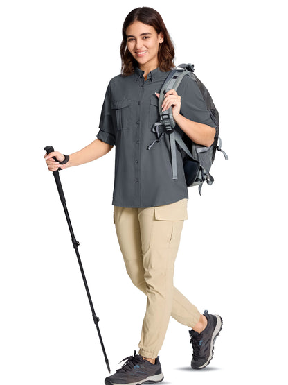 Chemise Femme de Randonnée KEFITEVD – Séchage Rapide, Respirante & Anti-UV – Manches Longues Modulables - BLACKBEARD OUTDOOR INDUSTRIES