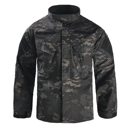 Veste Tactique Camouflage Homme – Coupe-Vent, Imperméable, Multi-Poches, Chasse & Airsoft