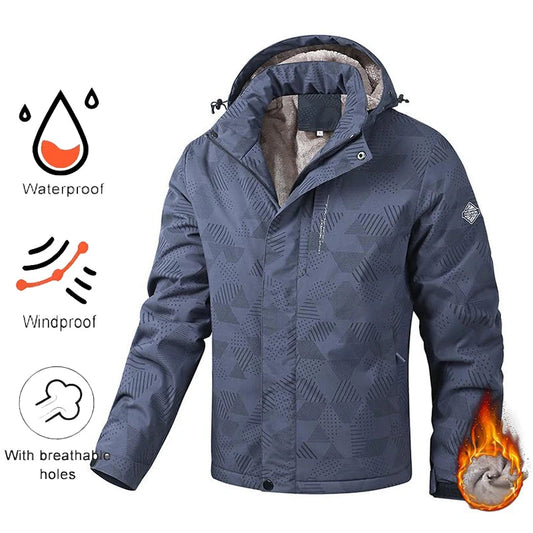 Veste d’Hiver Homme – Imperméable et Coupe-vent, avec Capuche Détachable, Doublure en Laine, Idéale pour Randonnée, Travail... BLACKBEARD OUTDOOR INDUSTRIES