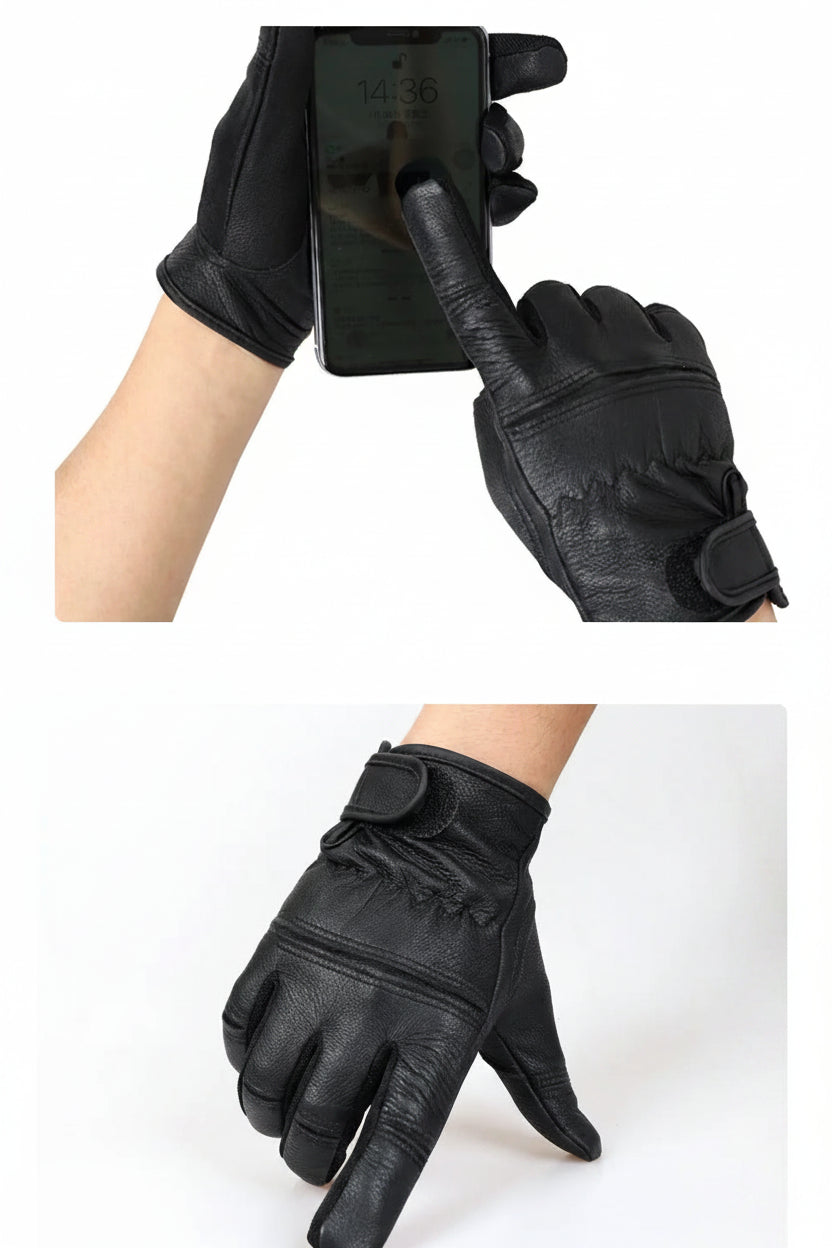 Gants Moto Cuir de Mouton Tactiles — Protection & Confort - BLACKBEARD OUTDOOR INDUSTRIES