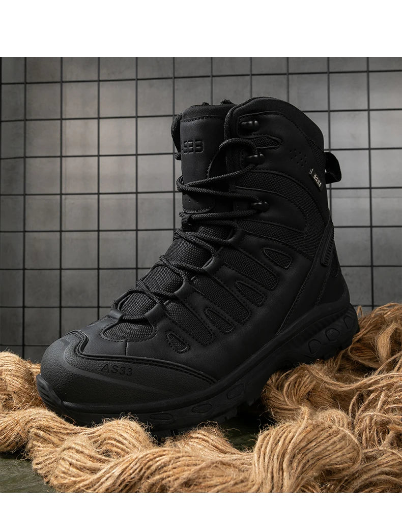 Bottes Tactiques pour Homme – Hautes, Lacées, Militaires, de Randonnée, en Cuir PU, Imperméables, Taille Plus, Unisexes, pour Escalade et Travail - BLACKBEARD OUTDOOR INDUSTRIES