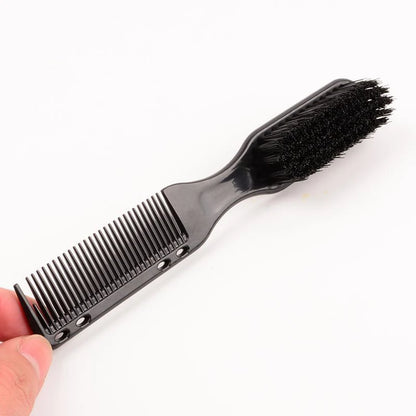 Brosse Peigne Double Face – Barbe & Coiffure Unisexe, Style Barbier Vintage, 17 cm