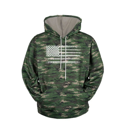 Hoodie Camouflage 3D Drapeau Américain — Sweat à Capuche Patriotique USA Imprimé Homme Femme Enfant - BLACKBEARD OUTDOOR INDUSTRIES