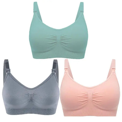 Lot de 3 Soutiens-Gorge d'Allaitement Maternité – Sans Armature, Grande Taille, Respirant