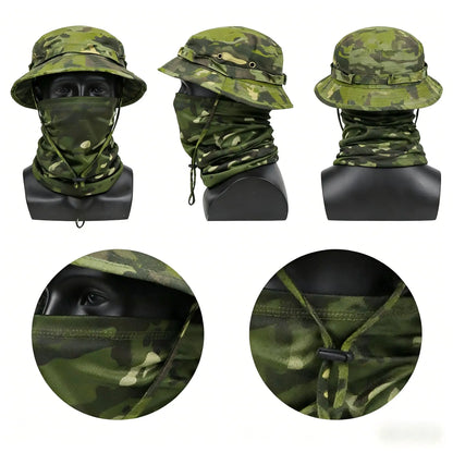 Bob Tactique Camouflage + Tour de Cou – Protection Solaire Outdoor Unisexe
