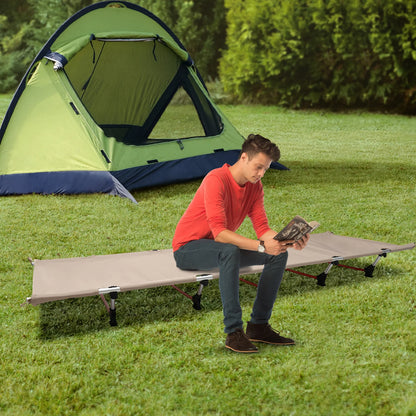 Lit de Camp Pliant Ultra-Léger 150kg – Aluminium 7075 & 6061, Oxford 600D, 190x65cm | Camping, Randonnée, Trekking | Khaki & Vert