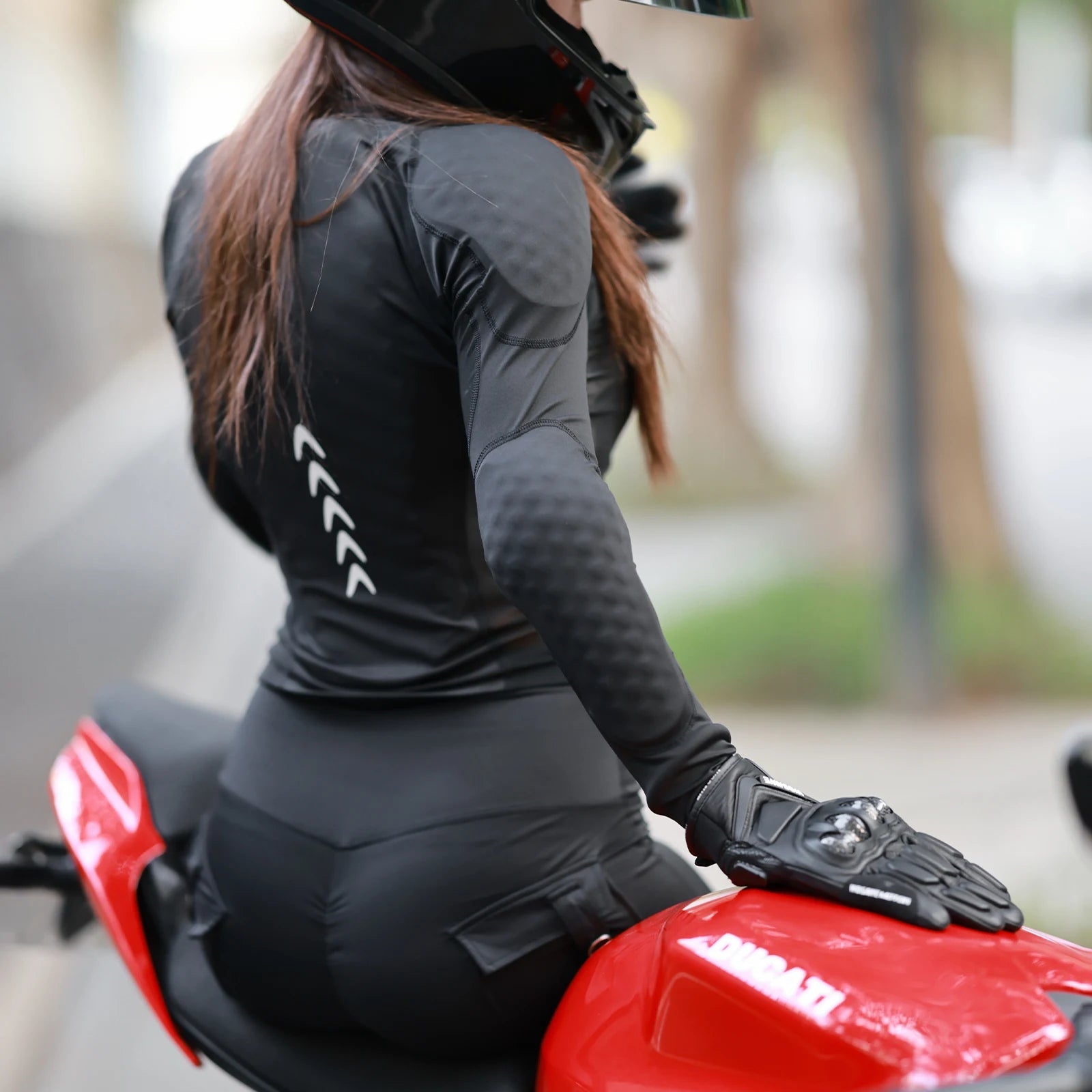 WOSAWE Women Motorcycle Jacket and Pants Set with Removable Pads Soft Protective Gear CE Certified Safety Moto Racing Clothes BLACKBEARD OUTDOOR INDUSTRIES