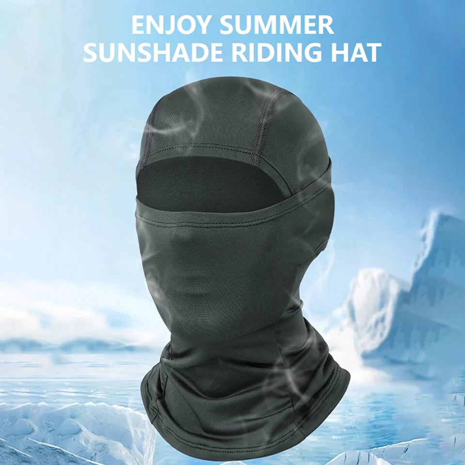 Cagoule anti-UV vélo et moto, masque visage et cou