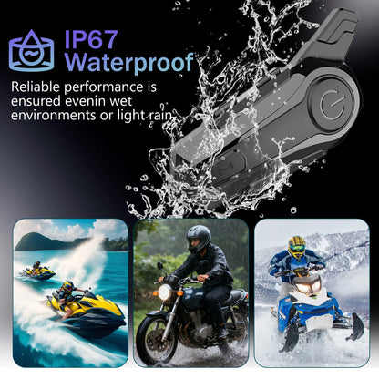 X1 Plus – Intercom Moto Bluetooth 5.0, Portée 1000 m, IPX6, Autonomie 12h, Micro Souple ou Rigide
