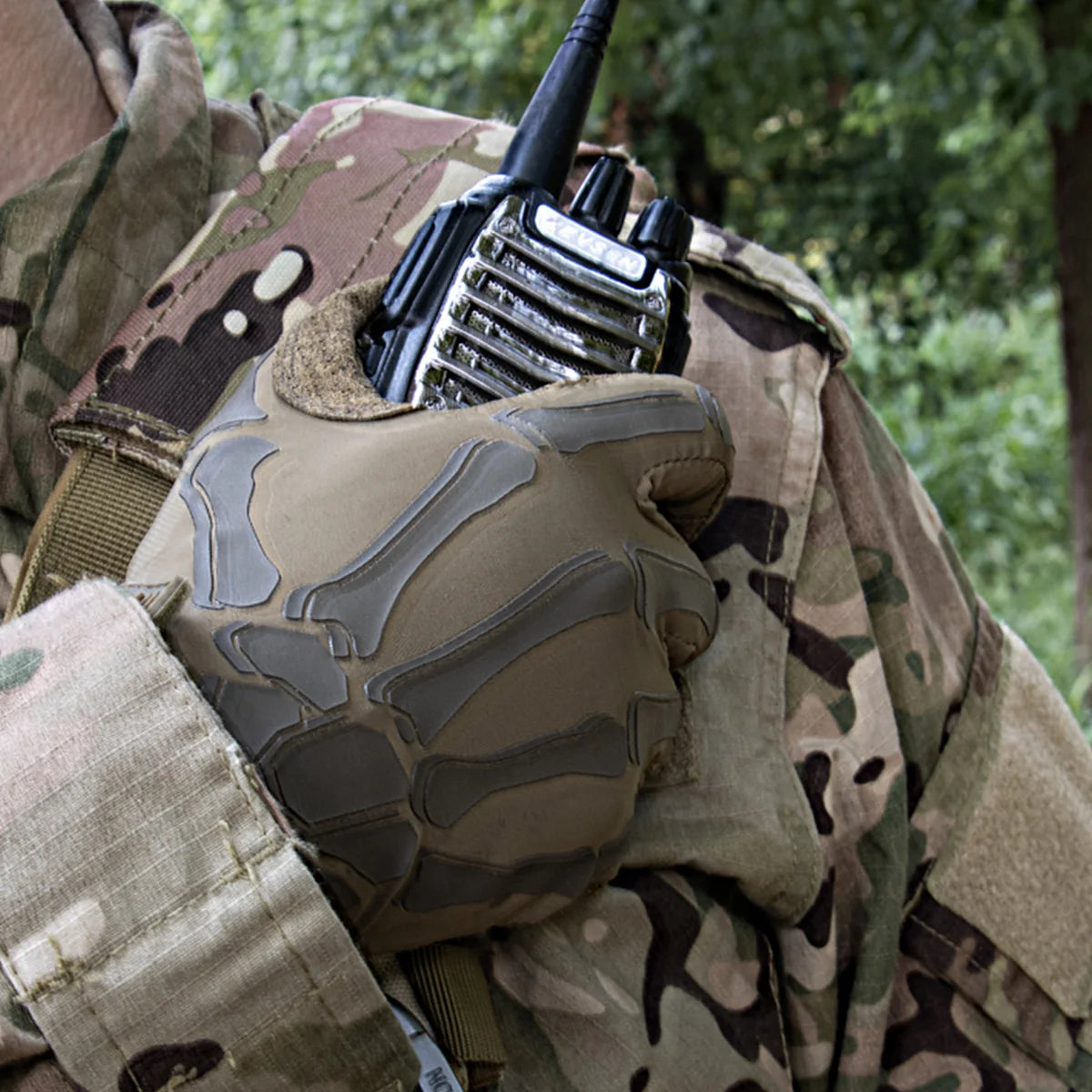 Gants Tactiques Squelette – Doigts Complets, Respirants & Compatibles Tactile – Moto, Airsoft