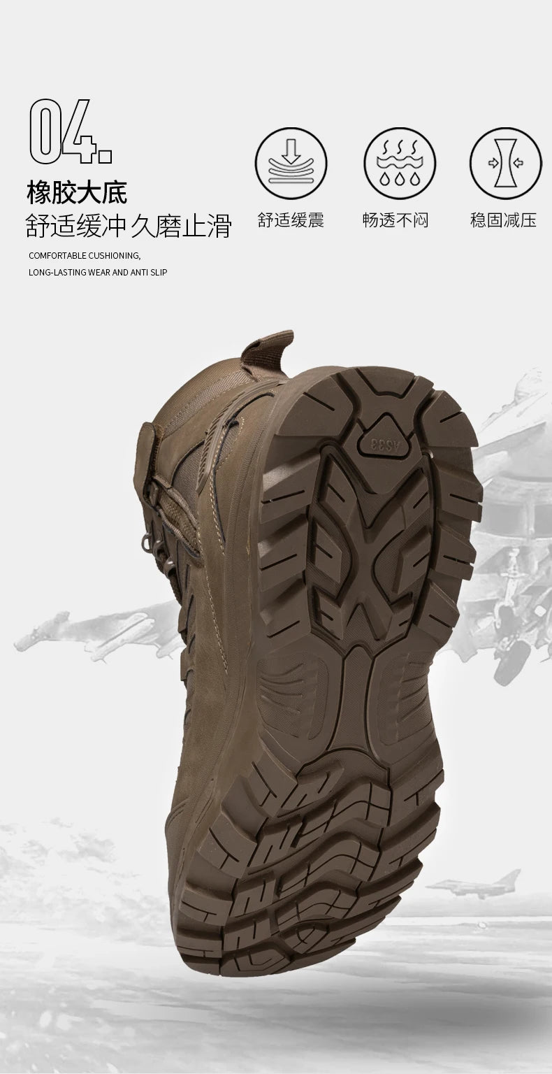 Bottes Tactiques pour Homme – Hautes, Lacées, Militaires, de Randonnée, en Cuir PU, Imperméables, Taille Plus, Unisexes, pour Escalade et Travail - BLACKBEARD OUTDOOR INDUSTRIES