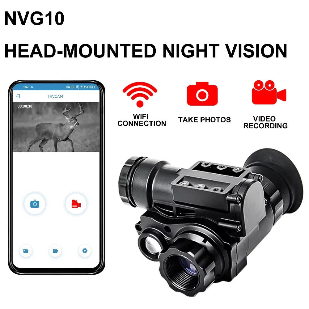 lunettes de Vision Nocturne NVG10 HD 1080P Monoculaire IR
