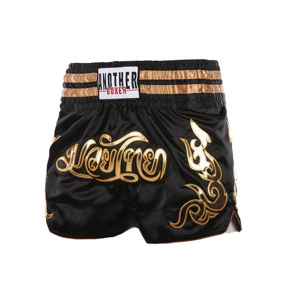 Short Muay Thai Brodé – MMA Kickboxing – Satin Polyester – Homme Femme Enfant - BLACKBEARD OUTDOOR INDUSTRIES