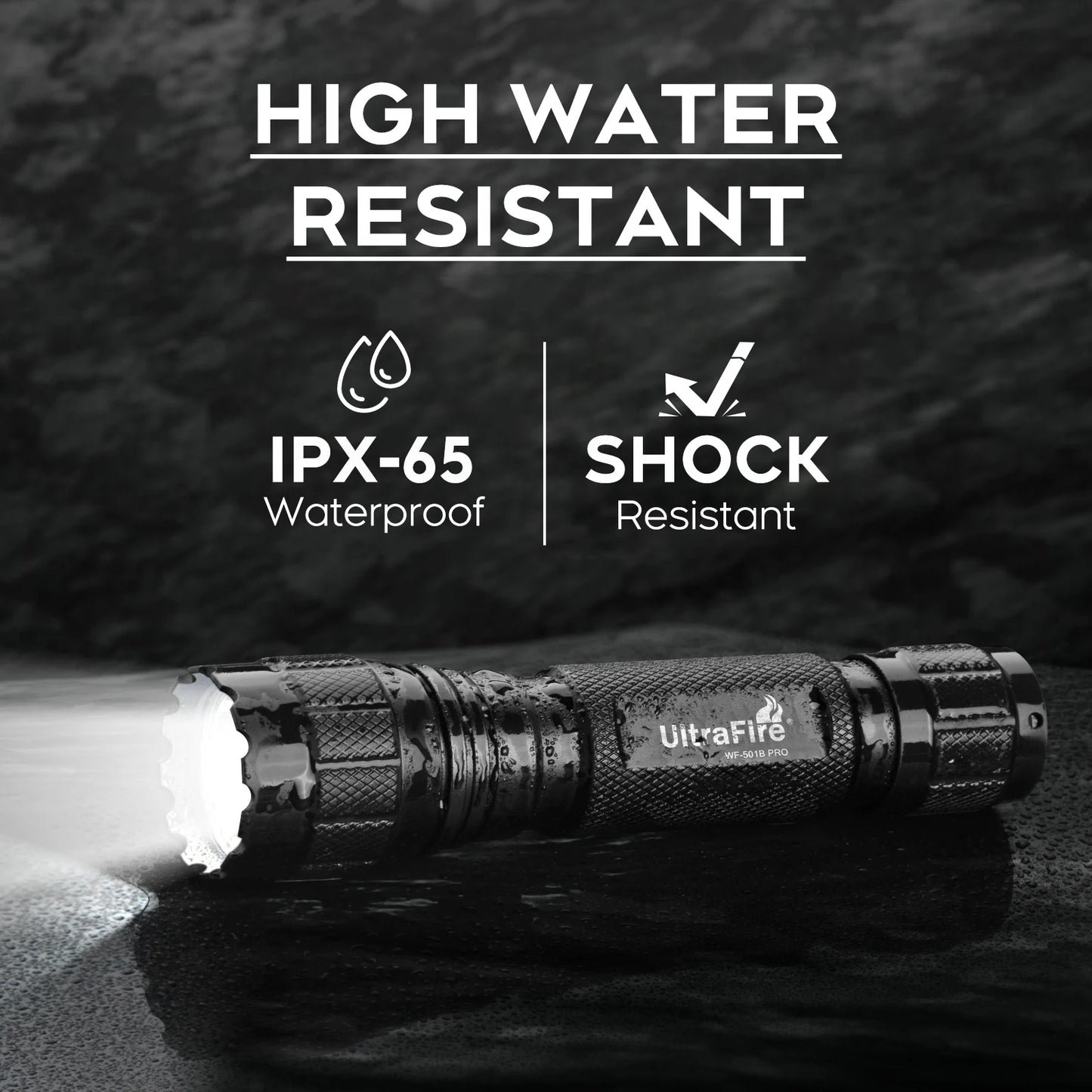 Lampe Torche Tactique UltraFire WF-501B Pro – 1200 Lumens Rechargeable avec Clip Ceinture Tactique W66 - BLACKBEARD OUTDOOR INDUSTRIES