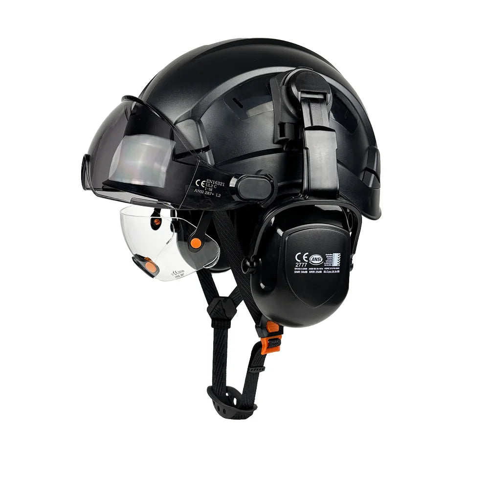 Casque de Sécurité ABS Pompier & Sauvetage — Visière, Cache-Oreilles CE/ANSI - BLACKBEARD OUTDOOR INDUSTRIES