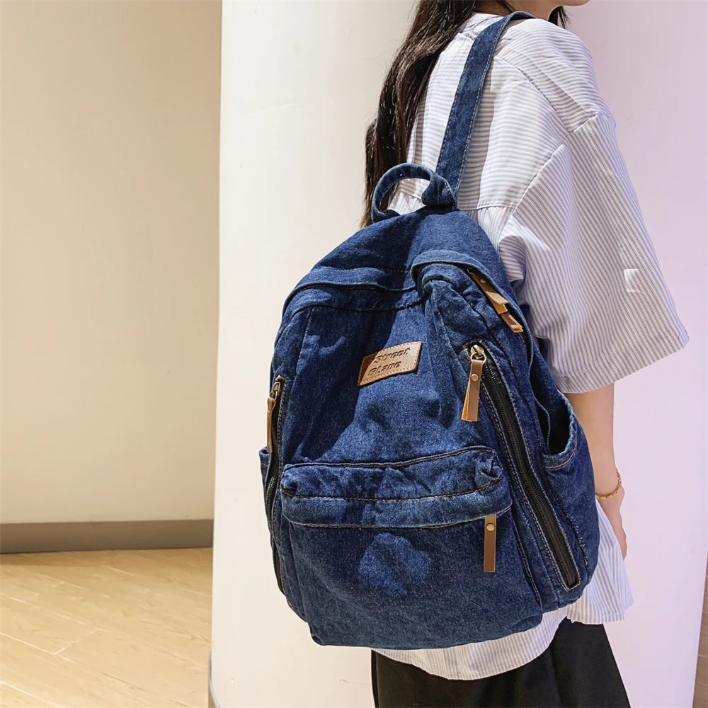 🎒 Sac à Dos en Jean Tendance – Style Denim | Grande Capacité Étudiante | Multi-Poches | Unisexe - BLACKBEARD OUTDOOR INDUSTRIES