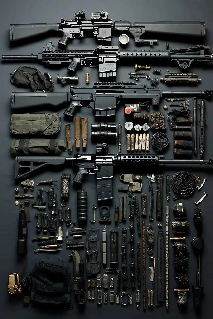 Gun Accessories Posters Wall Art Canvas Painting and Prints Pictures Ak-47 Automatic Rifle Interior for Room Home Decor Gifts BLACKBEARD OUTDOOR INDUSTRIES