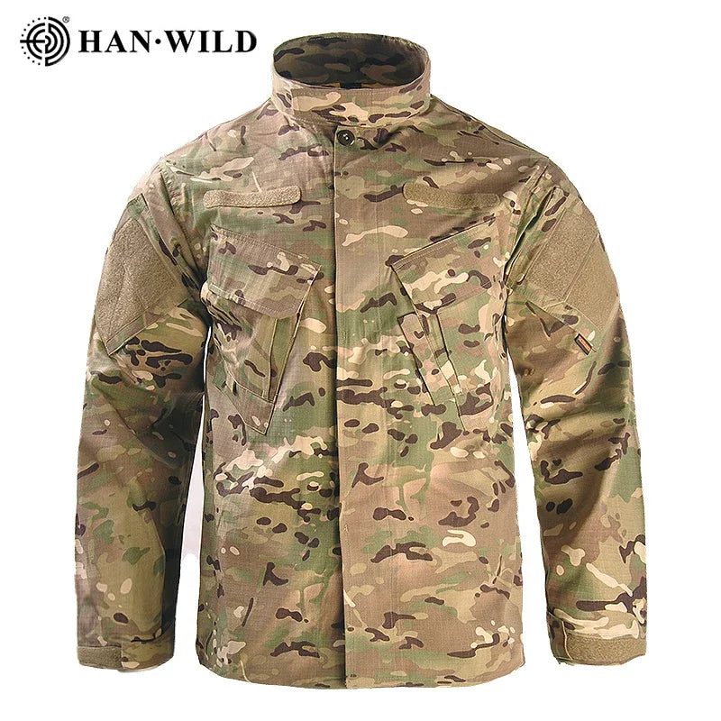 Veste Tactique Camouflage Homme – Coupe-Vent, Imperméable, Multi-Poches, Chasse & Airsoft