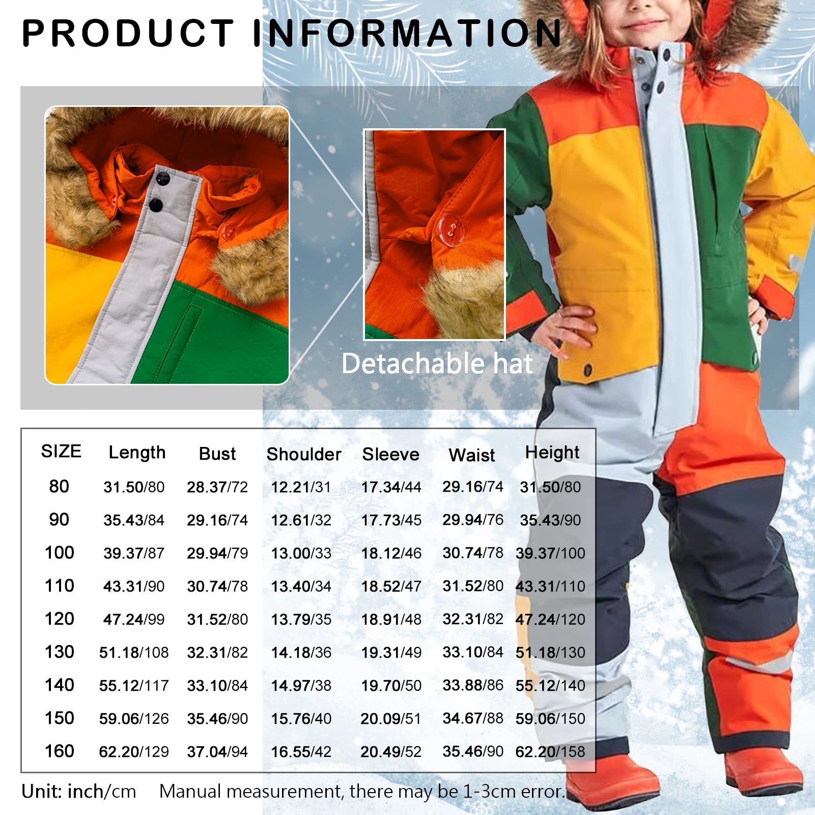 combinaison de ski pour enfants unisexe Ma boutique