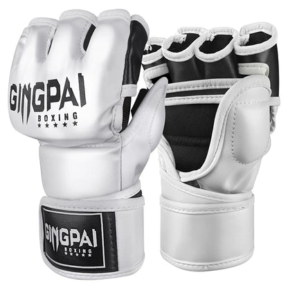 Mitaines MMA Sans Doigts Cuir PU – Gants Sac de Frappe / Kickboxing / Muay Thai – M & L - BLACKBEARD OUTDOOR INDUSTRIES