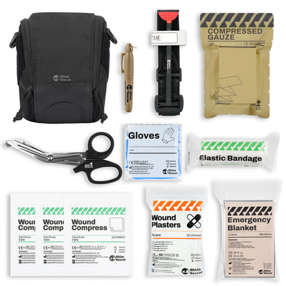 RHINO RESCUE Kit IFAK MOLLE – Garrot, Gaze Compressive, EMS & Survie Tactique