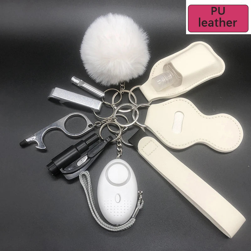 Kit porte-clés de sécurité femme 10 pièces avec dragonne