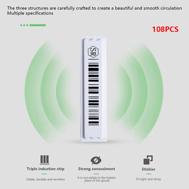Étiquettes antivol adhésives acousto-magnétiques lot de 108