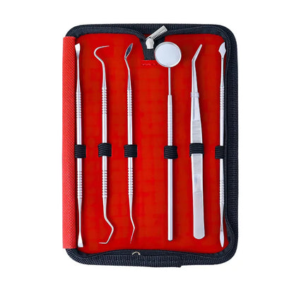 Kit Dentaire Inox – Détartreur, Miroir & Pince Bucco-Dentaire 5 ou 6 Pièces