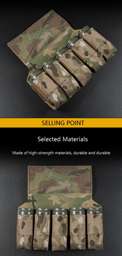 Pochette pour Grenades M203 – Porte-Grenades 5 Éléments 40MM – Accessoire pour Gilet Tactique Micro, Veste de Combat et Transporteur de Plaque - BLACKBEARD OUTDOOR INDUSTRIES