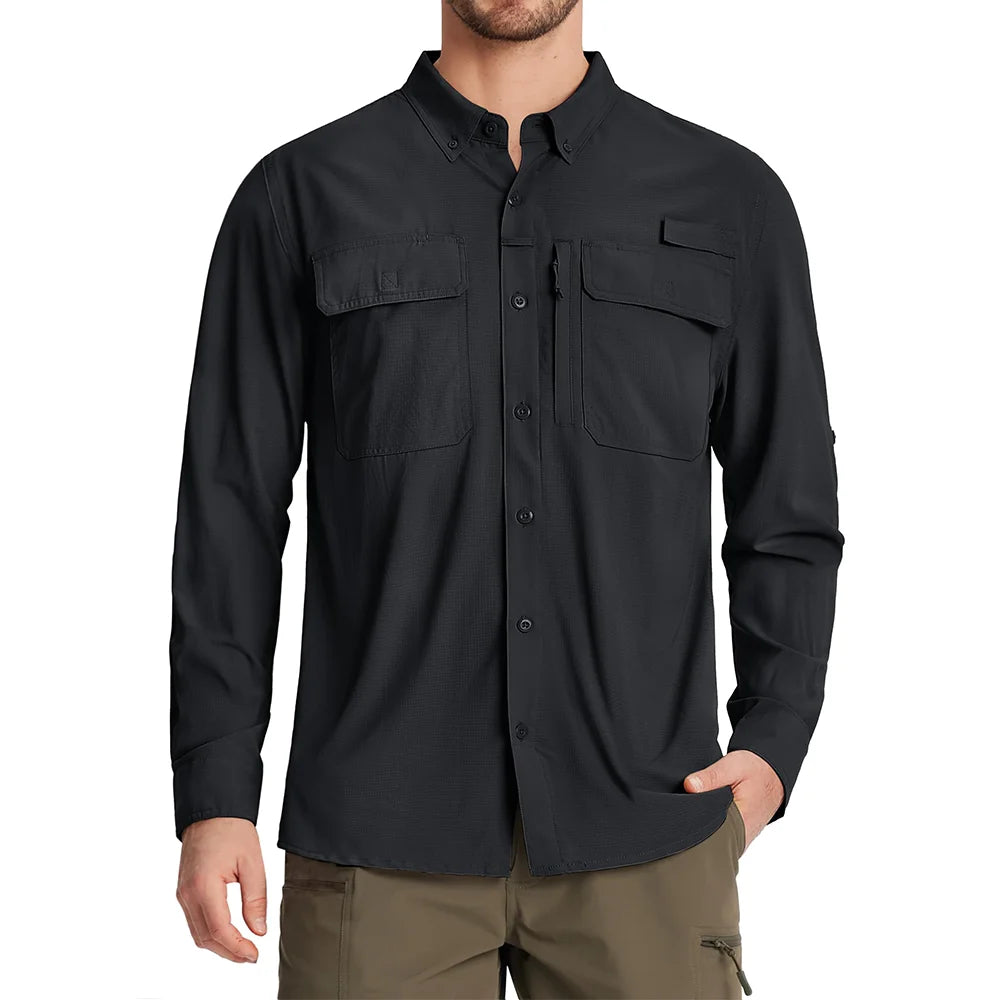 Chemise Tactique Homme TACVASEN ST144 – UPF 50+ Manches Longues | Séchage Rapide | Respirante | Multi-poches - BLACKBEARD OUTDOOR INDUSTRIES