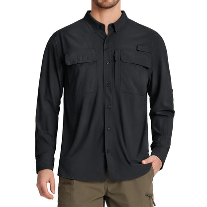 Chemise Tactique Homme TACVASEN ST144 – UPF 50+ Manches Longues | Séchage Rapide | Respirante | Multi-poches - BLACKBEARD OUTDOOR INDUSTRIES