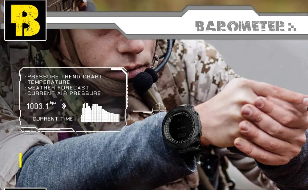 NORTH EDGE APACHE 3 Montre Digitale Sportive pour Homme - Altimètre, Baromètre, Boussole, Thermomètre, Résistante à l'Eau 50m BLACKBEARD OUTDOOR INDUSTRIES