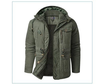 Veste d’Hiver Chaude Homme – DIMUSI Veste Tactique Épaissie | Polaire Doublée | Multi-poches | Coupe-Vent | Capuche | Mode & Outdoor - BLACKBEARD OUTDOOR INDUSTRIES