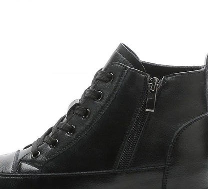 Bottines compensées femme noires à semelle épaisse