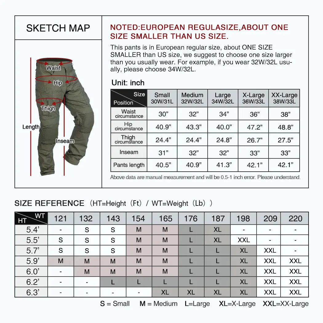 pantalon tactique idogear ufs tailles