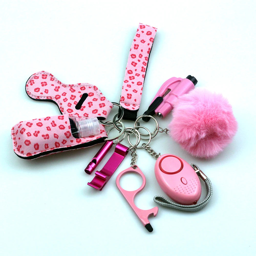 Kit porte-clés de sécurité femme 10 pièces avec dragonne