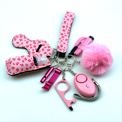 Kit porte-clés de sécurité femme 10 pièces avec dragonne
