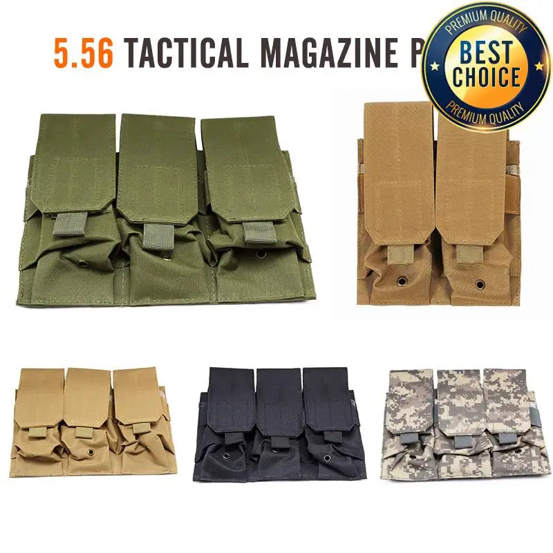Tactical MOLLE 5.56mm Magazine Pouch – Double/Triple Mag Pouch pour M4, AR15, CS Rifle, Paintball & Chasse - BLACKBEARD OUTDOOR INDUSTRIES