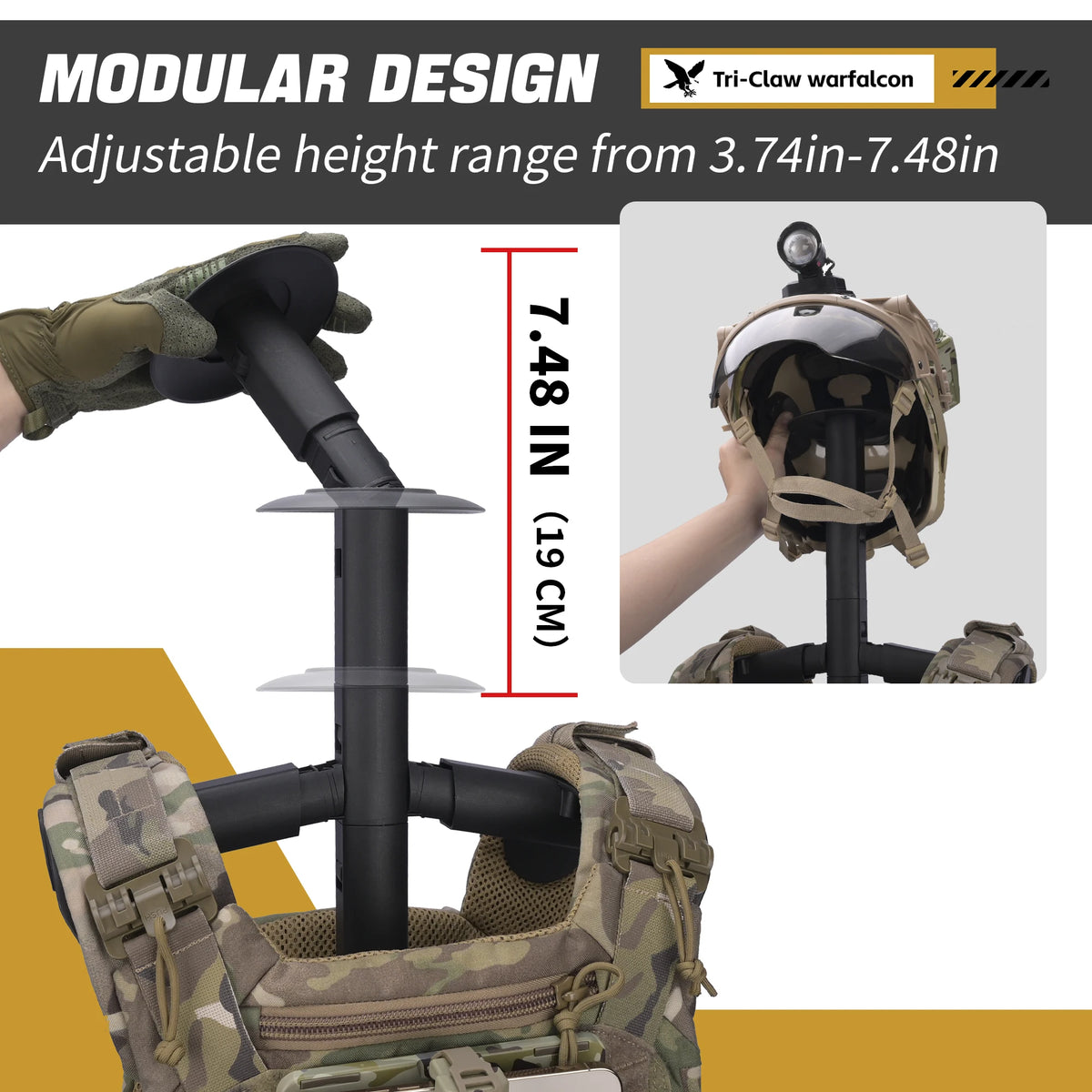 Support de rangement tactique pour casque, gilet et ceinture