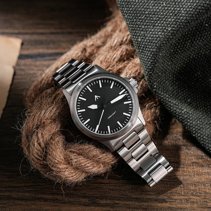 Montre ML18 36 mm – Acier brossé et verre saphir