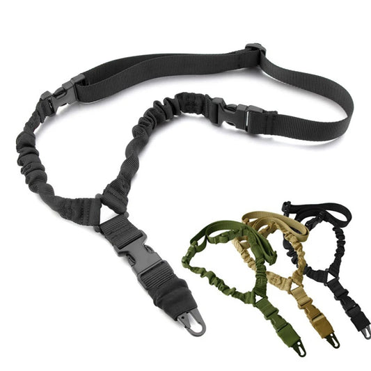Sangle Tactique 3 Points Ajustable – Nylon Imperméable, Bungee Élastique | Fusil Airsoft & Chasse