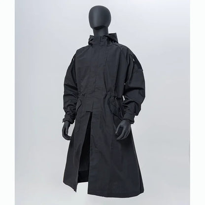 Manteau tactique à capuche homme : trench long coupe-vent en coton-polyester - BLACKBEARD OUTDOOR INDUSTRIES