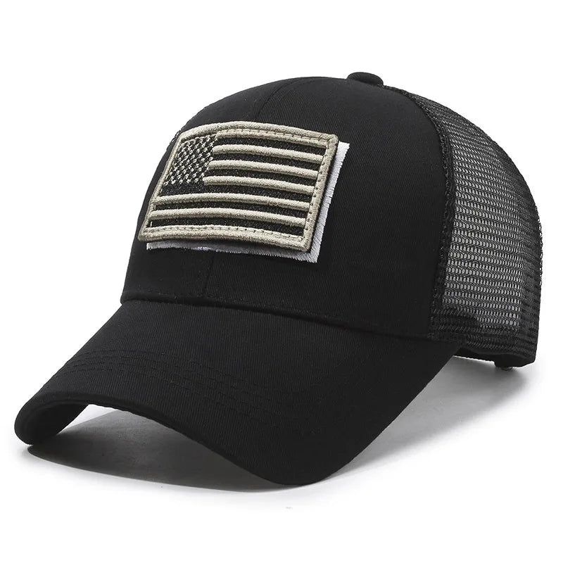 Casquette Baseball Drapeau Américain Brodé – Camouflage Respirante Unisexe | 14 Coloris - BLACKBEARD OUTDOOR INDUSTRIES
