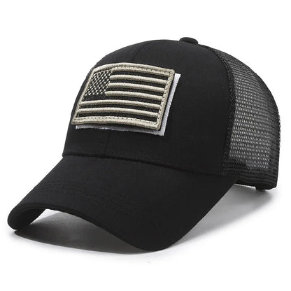 Casquette Baseball Drapeau Américain Brodé – Camouflage Respirante Unisexe | 14 Coloris - BLACKBEARD OUTDOOR INDUSTRIES