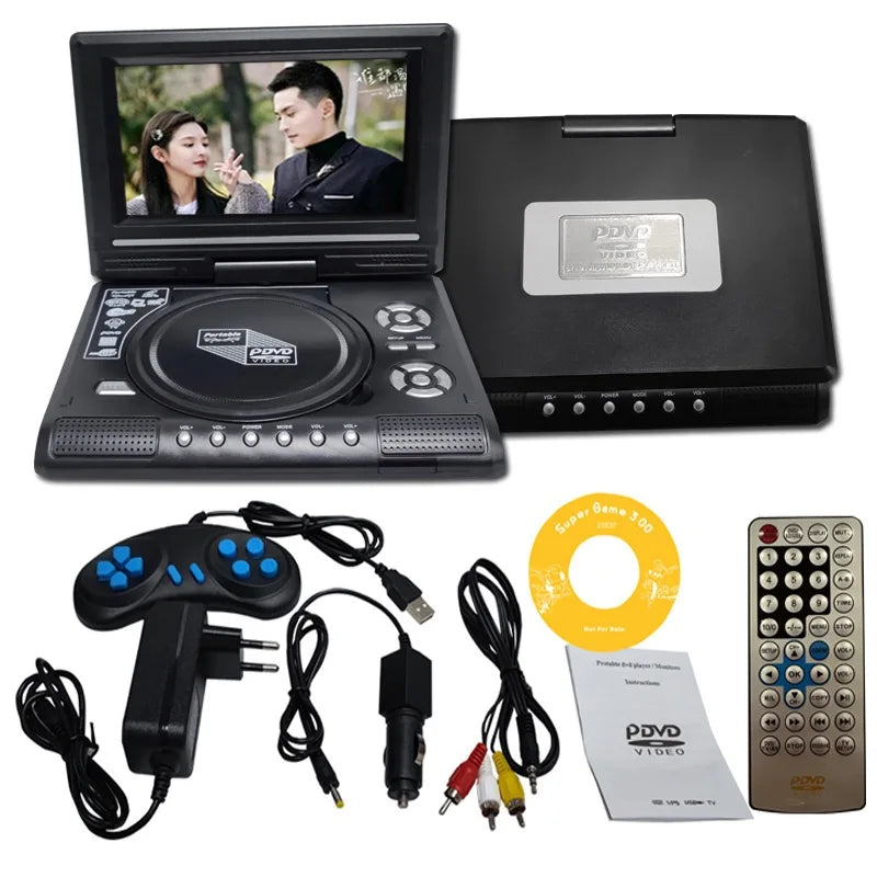 Lecteur DVD Portable 7,8" – TV/FM/USB/Jeux – DIXSG DVD-225 – Écran Rotatif 270° – Prise EU - BLACKBEARD OUTDOOR INDUSTRIES