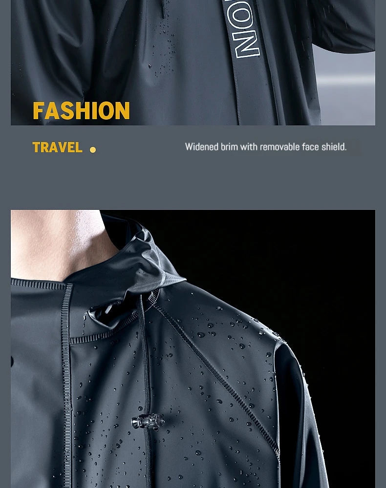 Set de Poncho de Pluie Séparé avec Pantalons - Ensemble Complet Résistant aux Tempêtes, Imperméable,  Réfléchissant BLACKBEARD OUTDOOR INDUSTRIES