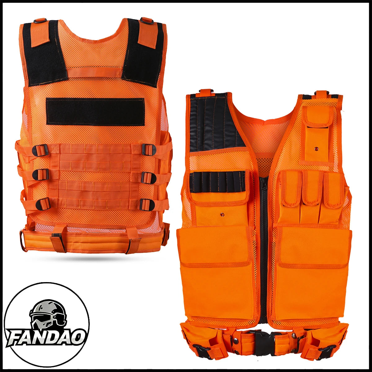 Gilet tactique en mesh respirant et nylon