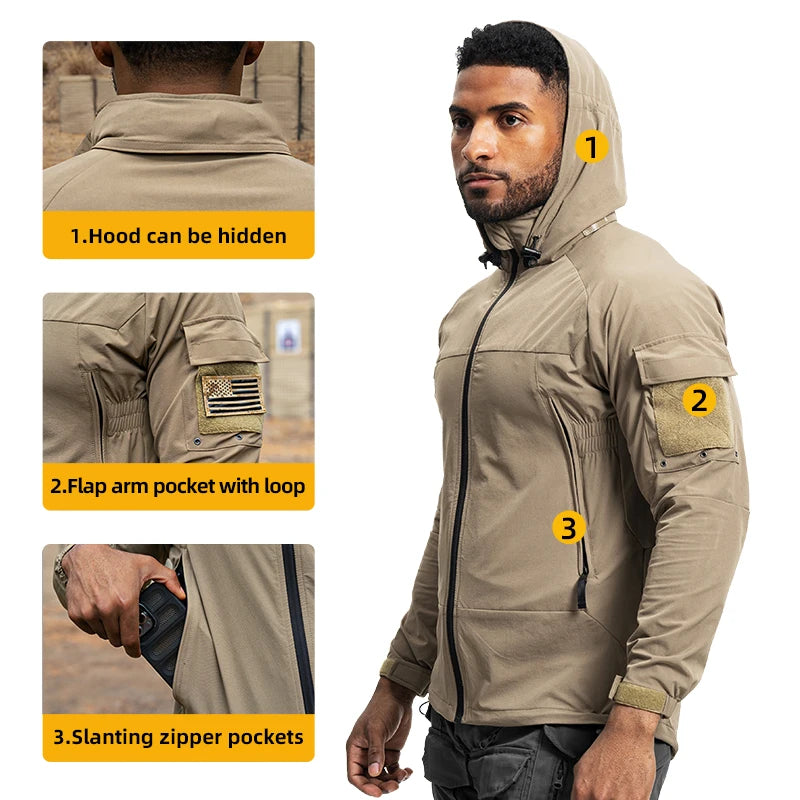 veste tactique IDOGEAR coupe vent imperméable - BLACKBEARD OUTDOOR INDUSTRIES