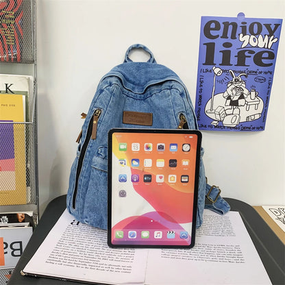 🎒 Sac à Dos en Jean Tendance – Style Denim | Grande Capacité Étudiante | Multi-Poches | Unisexe - BLACKBEARD OUTDOOR INDUSTRIES