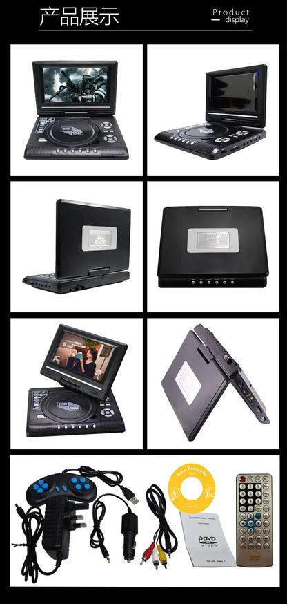 Lecteur DVD Portable 7,8" – TV/FM/USB/Jeux – DIXSG DVD-225 – Écran Rotatif 270° – Prise EU - BLACKBEARD OUTDOOR INDUSTRIES
